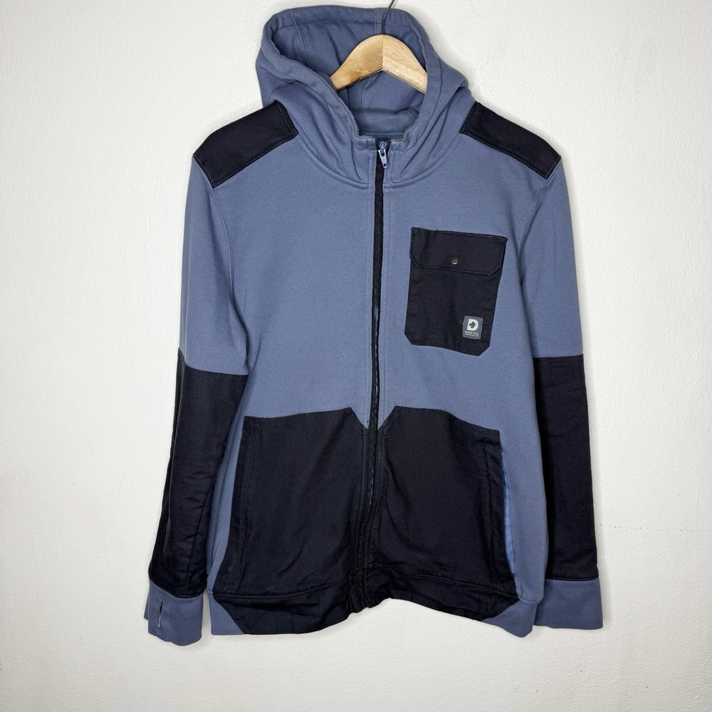 Utility Zip Hoodie Jacket - Slate Blue & Black